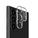 Apsauginis stiklas galiniai kamerai Samsung Galaxy S918 S23 Ultra 5G prie juodo telefono kameros modulio