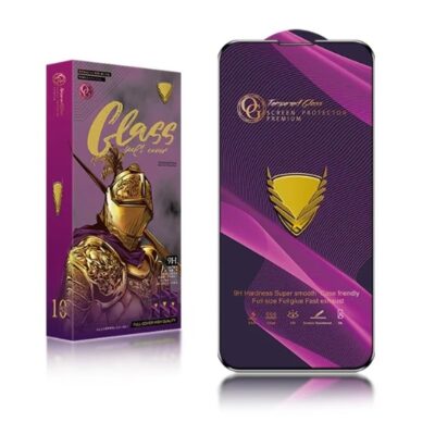 Tempered glass apsauginis ekrano stikliukas Samsung A715 A71 violetinės ir auksinės spalvos pakuotėje