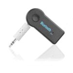 3,5mm Bluetooth laisvų rankų imtuvas adapteris automobiliui su juodu korpusu ir sidabrine jungtimi