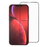 5D Full Glue juodas apsauginis ekrano stikliukas Apple iPhone 16 Pro Max ant raudono telefono