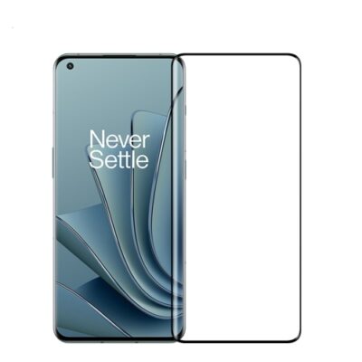5D Full Glue juodas apsauginis ekrano stikliukas ant OnePlus 10 Pro telefono ekrano