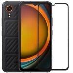 5D Full Glue juodas apsauginis ekrano stikliukas Samsung G556 Xcover7 prie mobiliojo telefono ekrano