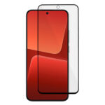 Juodas 5D Full Glue apsauginis ekrano stikliukas Xiaomi 13T Pro telefonui su plonu rėmeliu