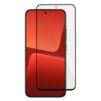 Juodas 5D Full Glue apsauginis ekrano stikliukas Xiaomi 13T Pro telefonui su plonu rėmeliu