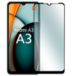 5D Full Glue juodas apsauginis ekrano stikliukas Xiaomi Redmi A3 telefone