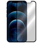 5D juodas apsauginis ekrano stikliukas skaidrus ant Apple iPhone 12 juodos spalvos