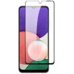 5D juodas apsauginis ekrano stikliukas Samsung Galaxy A226 A22 5G priekyje ekrano su telefonu