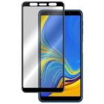 5D juodas apsauginis ekrano stikliukas Samsung Galaxy A750 A7 2018 su skaidria apsauga
