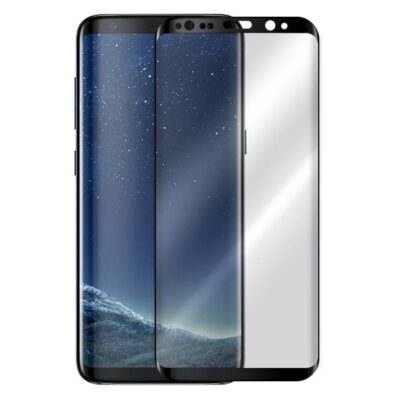 5D juodas apsauginis ekrano stikliukas Samsung Galaxy G955 S8 Plus suapvalintais kraštais