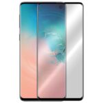 5D juodas apsauginis ekrano stikliukas Samsung Galaxy G973 S10 be ispjovimo priekinis ir galinis vaizdas