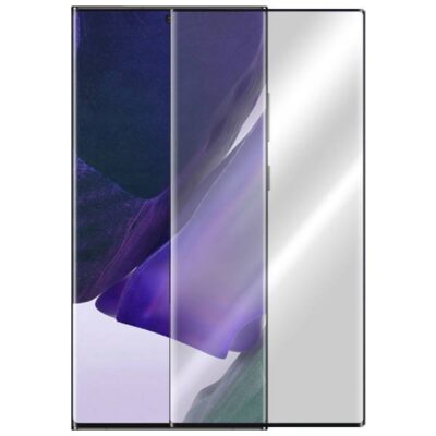 5D juodas apsauginis ekrano stikliukas Samsung Galaxy Note 20 Ultra su juodu kraštu