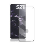 5D juodas apsauginis ekrano stikliukas Samsung Galaxy S21 Ultra su ispjovimu priekyje