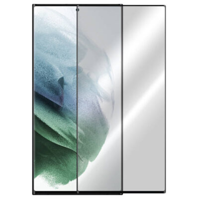 5D juodas apsauginis ekrano stikliukas Samsung Galaxy S22 Ultra su pilnai dengiančiu dizainu