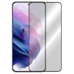 5D juodas apsauginis ekrano stikliukas Samsung Galaxy S911 S23 5G be ispjovimu pirsto antspaudui priekinis vaizdas