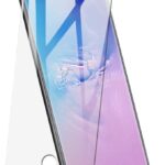 5D juodas apsauginis ekrano stikliukas Samsung Galaxy G975 S10 Plus su ispjovimu matomas ant telefono ekrano