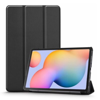 Juodas dėklas Samsung Tab S6 Lite 10.4 P610 P615 Tech Protect SmartCase planšetei stovinčioje pozicijoje