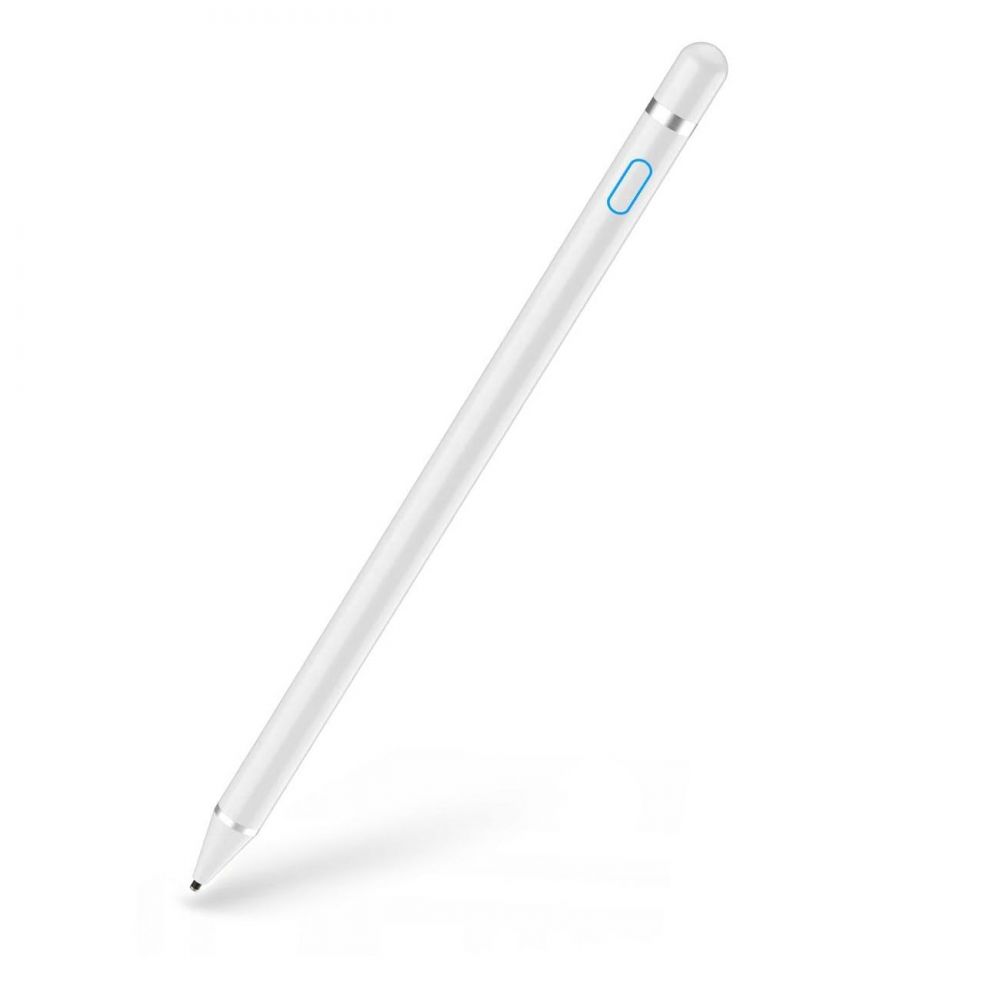 Baltas pieštukas Tech-Protect Active Stylus Pen Baltas pieštukas Tech-Protect Active Stylus Pen su mėlynu mygtuku ir apvalia viršūne