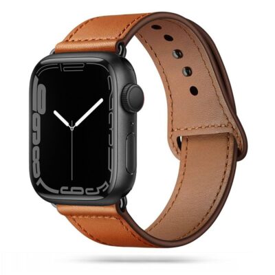 Ruda apyrankė Apple Watch su odiniu dirželiu Tech-Protect LeatherFit