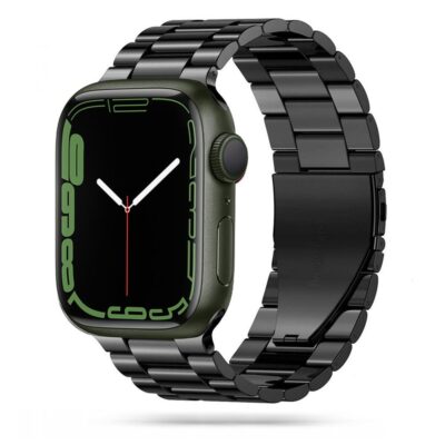 Juodos spalvos metalinė apyrankė Apple Watch modeliams Tech-Protect Stainless