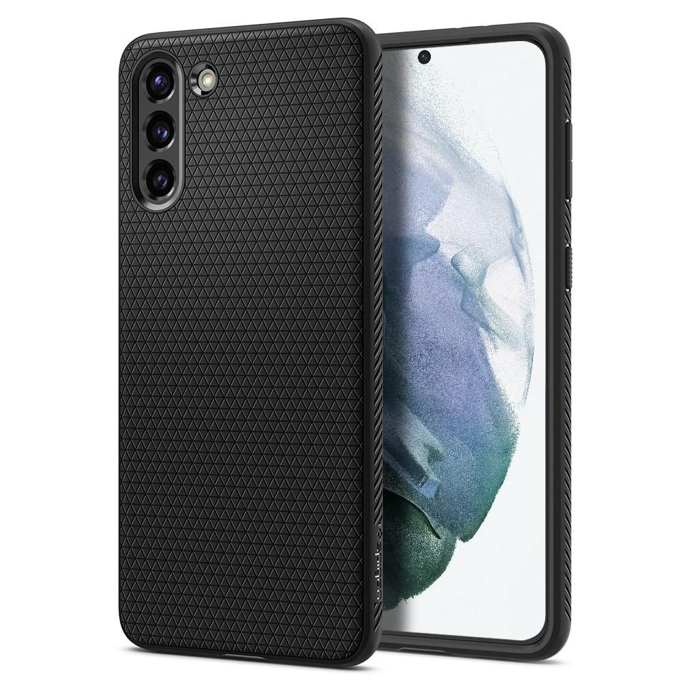 Juodas dėklas Samsung Galaxy S21 Spigen Liquid Air Juodas dėklas Samsung Galaxy S21 Spigen Liquid Air su tekstūruotu paviršiumi