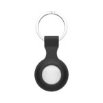 Juodas dėklas Apple Airtag TECH-PROTECT ICON su metaliniu žiedu