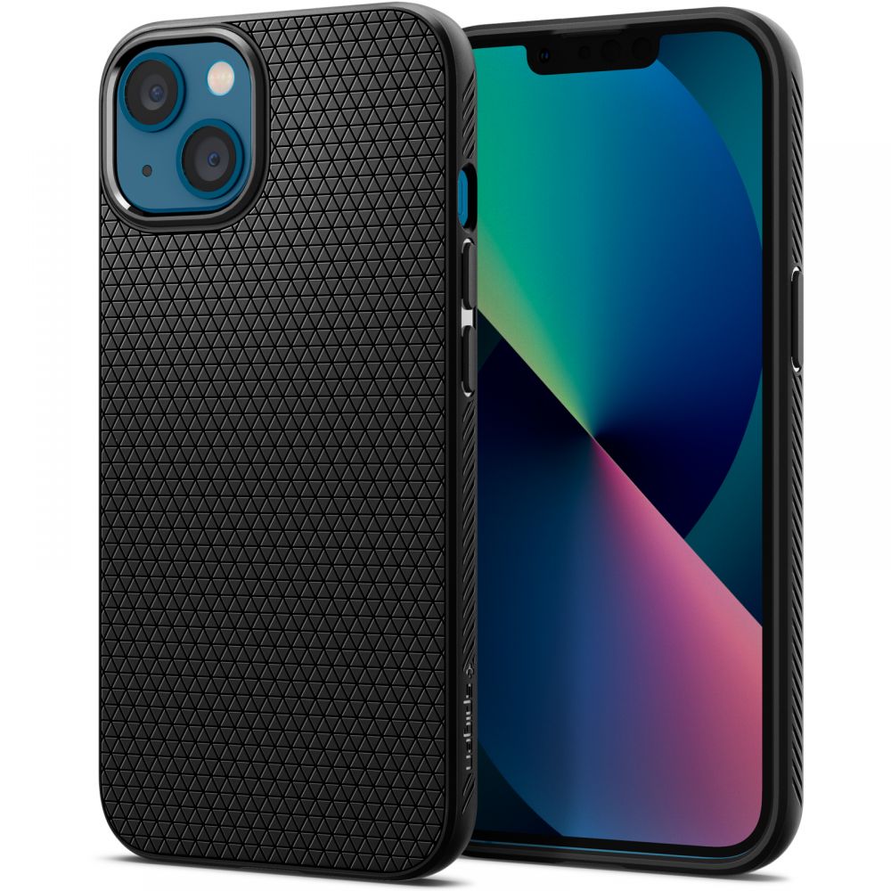 Juodas dėklas Apple Iphone 13 Spigen Liquid Air Juodas dėklas Apple Iphone 13 Spigen Liquid Air su tekstūruota išorės danga