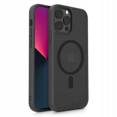 Juodas matinis dėklas Apple Iphone 13 Pro Max Tech-Protect Magmat su matiniu paviršiumi ir apsauga kameros sričiai