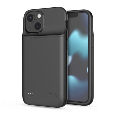 Juodas dėklas Apple Iphone 12 Mini 13 Mini Tech-Protect Powercase su matiniu paviršiumi