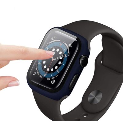 Skaidrus dėklas Apple Watch 7 8 9 41mm Tech-Protect Defense 360 su jutiklį liečiančia ranka