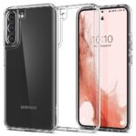Skaidrus dėklas Samsung Galaxy S22 Spigen Ultra Hybrid, matomas permatomas korpusas su apsauga aplink kamerą ir ekraną