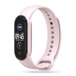 Rausva apyrankė XIAOMI MI SMART BAND 5 su pilnu ekranu ir ciferblatu