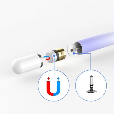 Rausvas pieštukas Tech-Protect Ombre Stylus Pen su nuimamu baltu dangteliu ir metaliniu mechanizmu