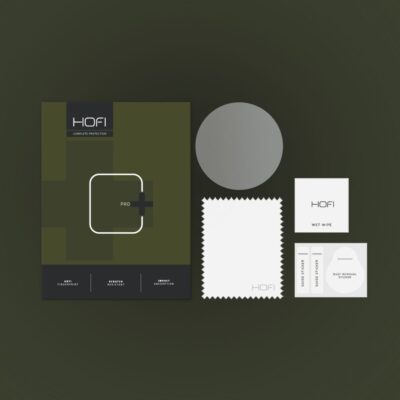 Apsauginis ekrano stikliukas Hofi Glass Pro plus Samsung Galaxy Watch 4 5 6 40mm komplekte su valymo servetėle ir lipdukais