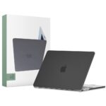 Juodas matinis dėklas Macbook Air 13 2022 Tech-Protect Smartshell su matiniu paviršiumi