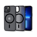 Juodas matinis dėklas Apple Iphone 14 Tech-Protect Magmat su aiškiu dizainu ir magnetiniu žiedu