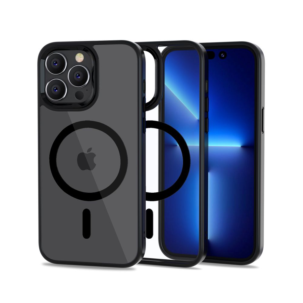Juodas-skaidrus dėklas Apple Iphone 14 Pro Max Tech-Protect Magmat Magsafe Juodas-skaidrus dėklas Apple Iphone 14 Pro Max Tech-Protect Magmat Magsafe su magnetu
