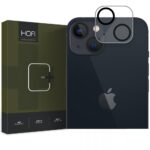 Skaidrus apsauginis kameros stikliukas Apple Iphone 14 su juodų kamerų apsauga ir HOFI dėžute