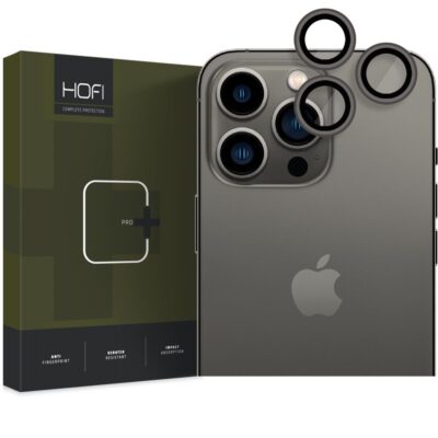 Juodas stiklas galiniai kamerai Apple Iphone 14 Pro Pro Max su apsaugos plėvele ir HOFI pakuote