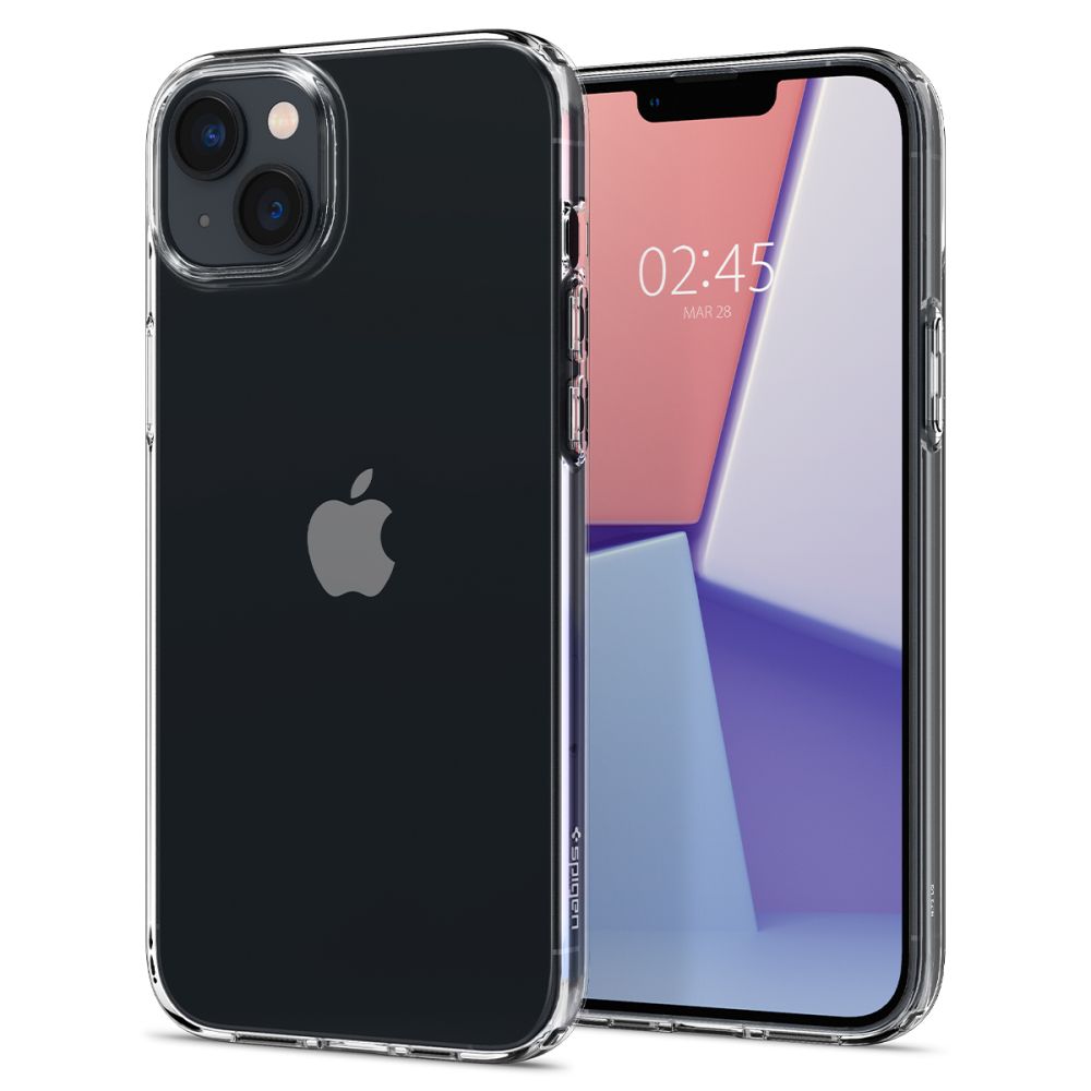 Skaidrus dėklas Apple Iphone 14 Plus / 15 Plus Spigen Liquid Crystal Skaidrus dėklas Apple Iphone 14 Plus / 15 Plus Spigen Liquid Crystal su telefonų kamera ir ekranu
