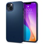 Mėlynas dėklas Spigen Thin Fit Apple iPhone 14 Plus ir 15 Plus su matiniu paviršiumi ir plonu dizainu