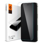 Apsauginis ekrano stikliukas Apple Iphone 14 Pro Spigen Glas.Tr.Slim prie telefono ir pakuotė