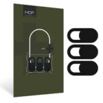 Juoda apsauga Web kamerai Hofi Slim Pro, trys juodi uždengimo dangteliai