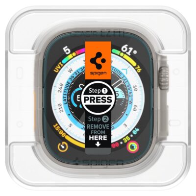 Apsauginis ekrano stikliukas Apple Watch Ultra 1 2 49mm Spigen Glas Tr Ez Fit