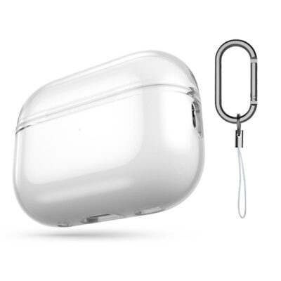 Skaidrus dėklas Apple Airpods Pro 1 2 Tech-Protect Flexair su metalo segtuku ir kilpa