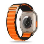 Juoda-oranžinė apyrankė Apple Watch su nailonine medžiaga ir metaliniu sagtimi