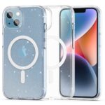 Skaidrus blizgantis deklas Apple Iphone 13 14 Tech Protect FlexAir Hybrid su apsauga ir magnetiniu ziedu