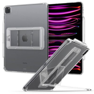 Skaidrus dėklas Apple Ipad Pro 12.9 2021 2022 Spigen Airskin Hybrid S su atrama