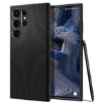 Juodas matinis dėklas Samsung Galaxy S23 Ultra Spigen Liquid Air su tekstūruota nugara