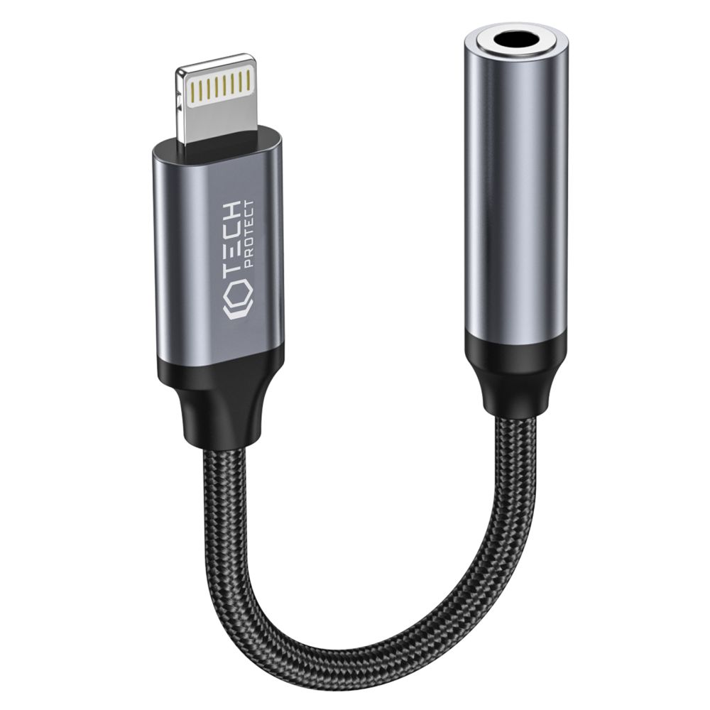 Juodas adapteris TECH-PROTECT ULTRABOOST Juodas adapteris TECH-PROTECT ULTRABOOST adapteris lightning to mini jack 3.5mm