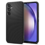 Juodas matinis dėklas Samsung Galaxy A54 5G su trijų kamerų išpjovomis ir tekstūruota danga